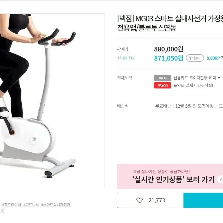 넥짐 MG03 스마트 실내자전거