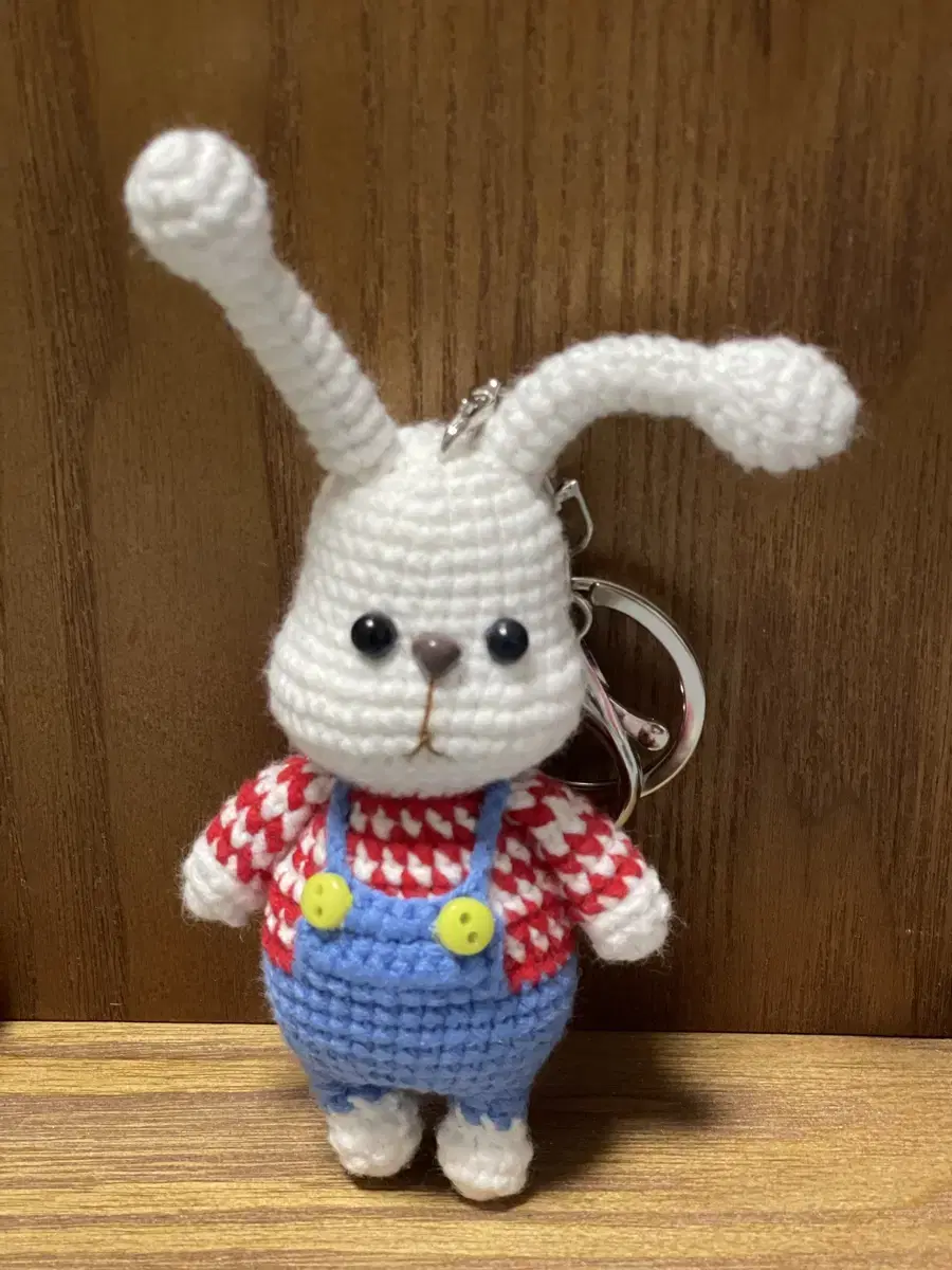 Handmade crocheted bunny keyring