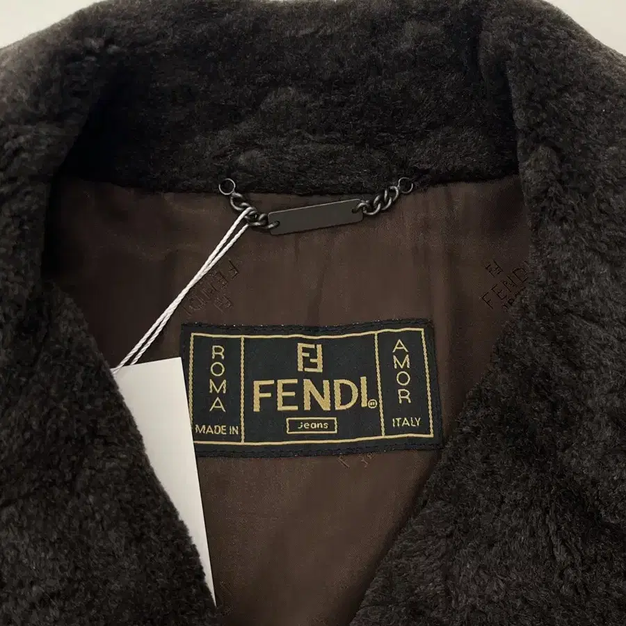 Fendi 펜디 진스 다크브라운 퍼 더블 코트