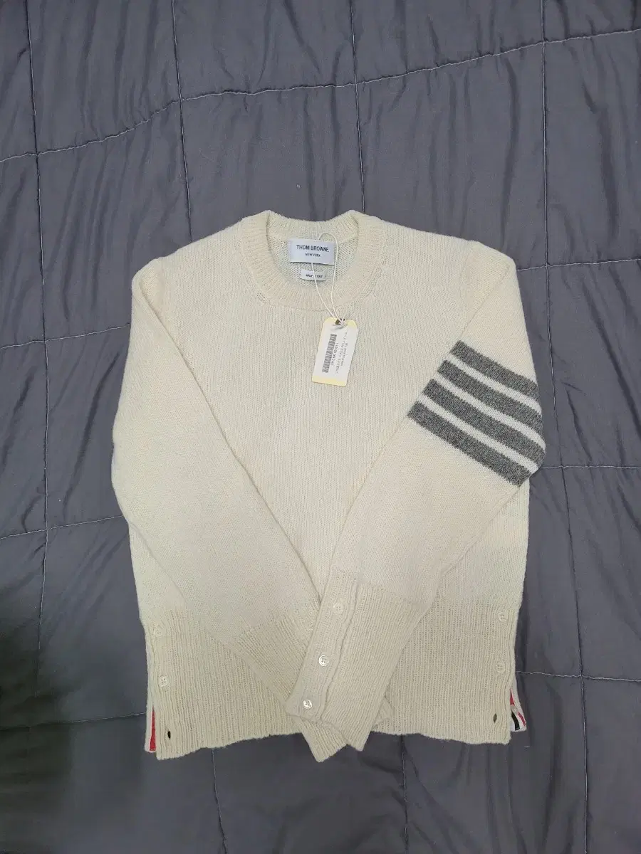 [1] Thom Browne Jersey Stitched Shetland Wool Knit Ivory