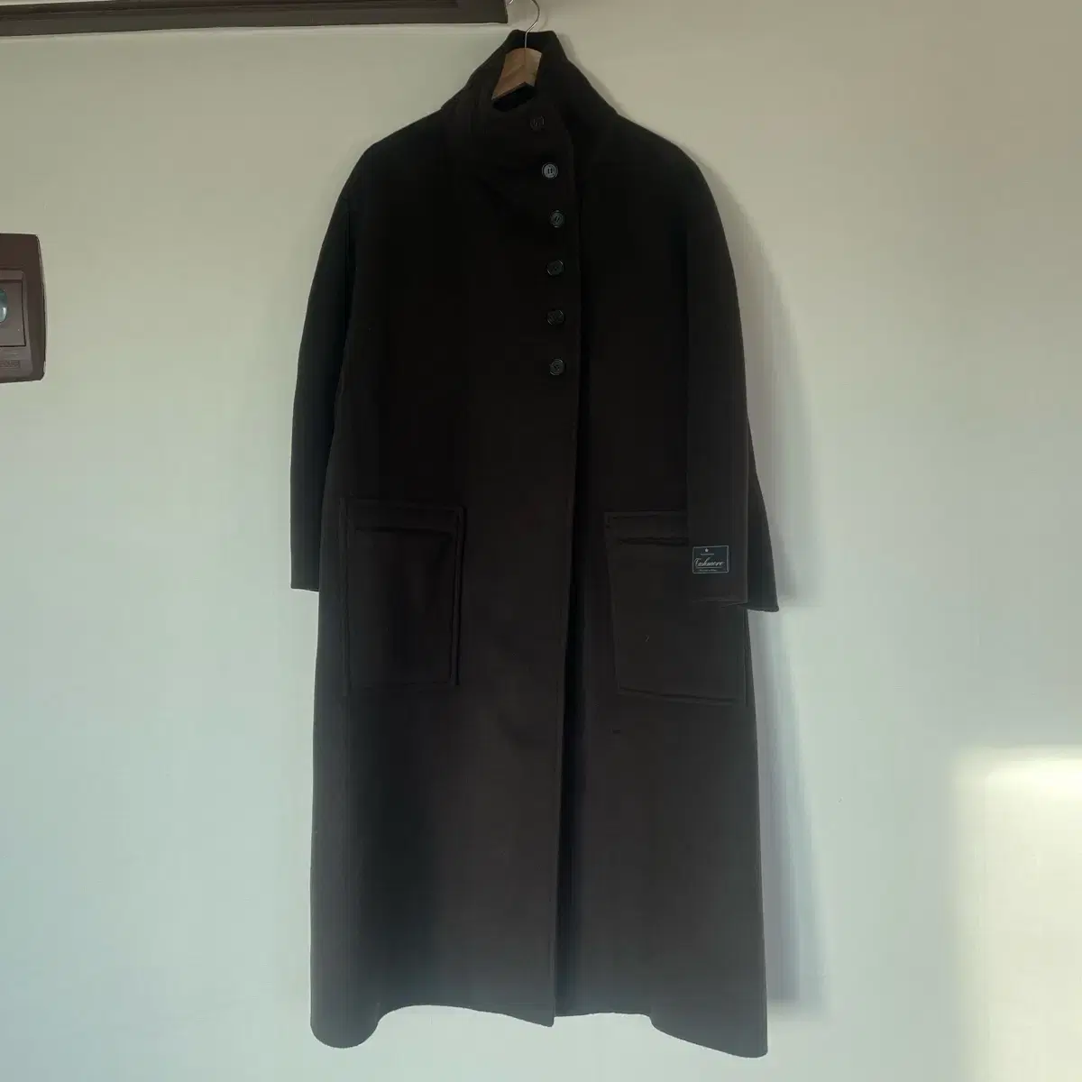 (2회 착용) 메종마레 Funnel-neck Maxi Coat 브라운