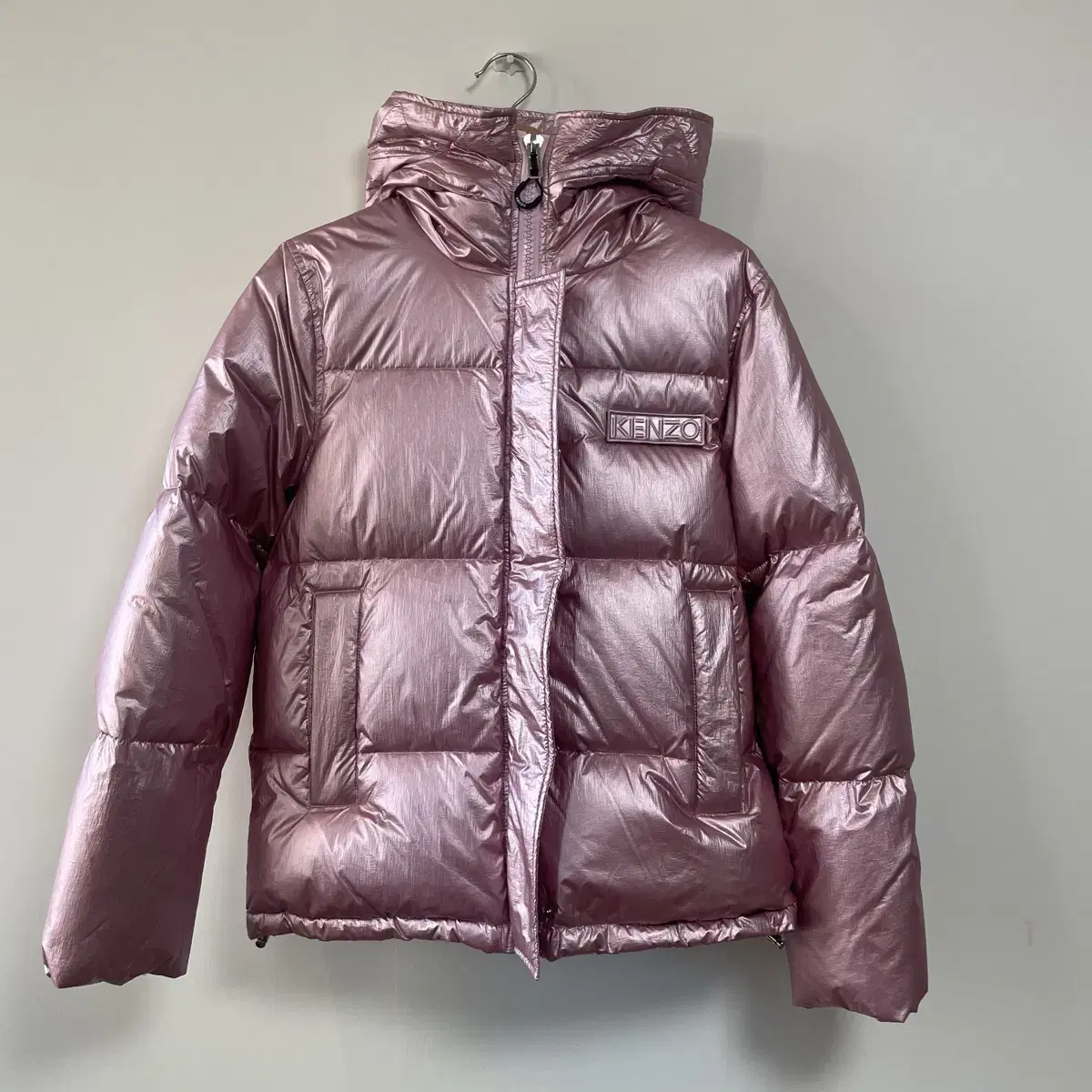 Genzo Hooded Metallic Down Padding in Pink S