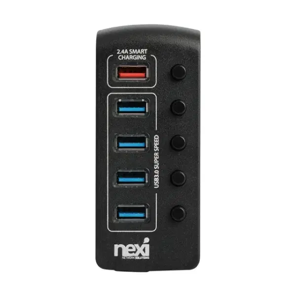 5포트 USB3.0 유무전원 허브 (빠른충전, LED표시등)