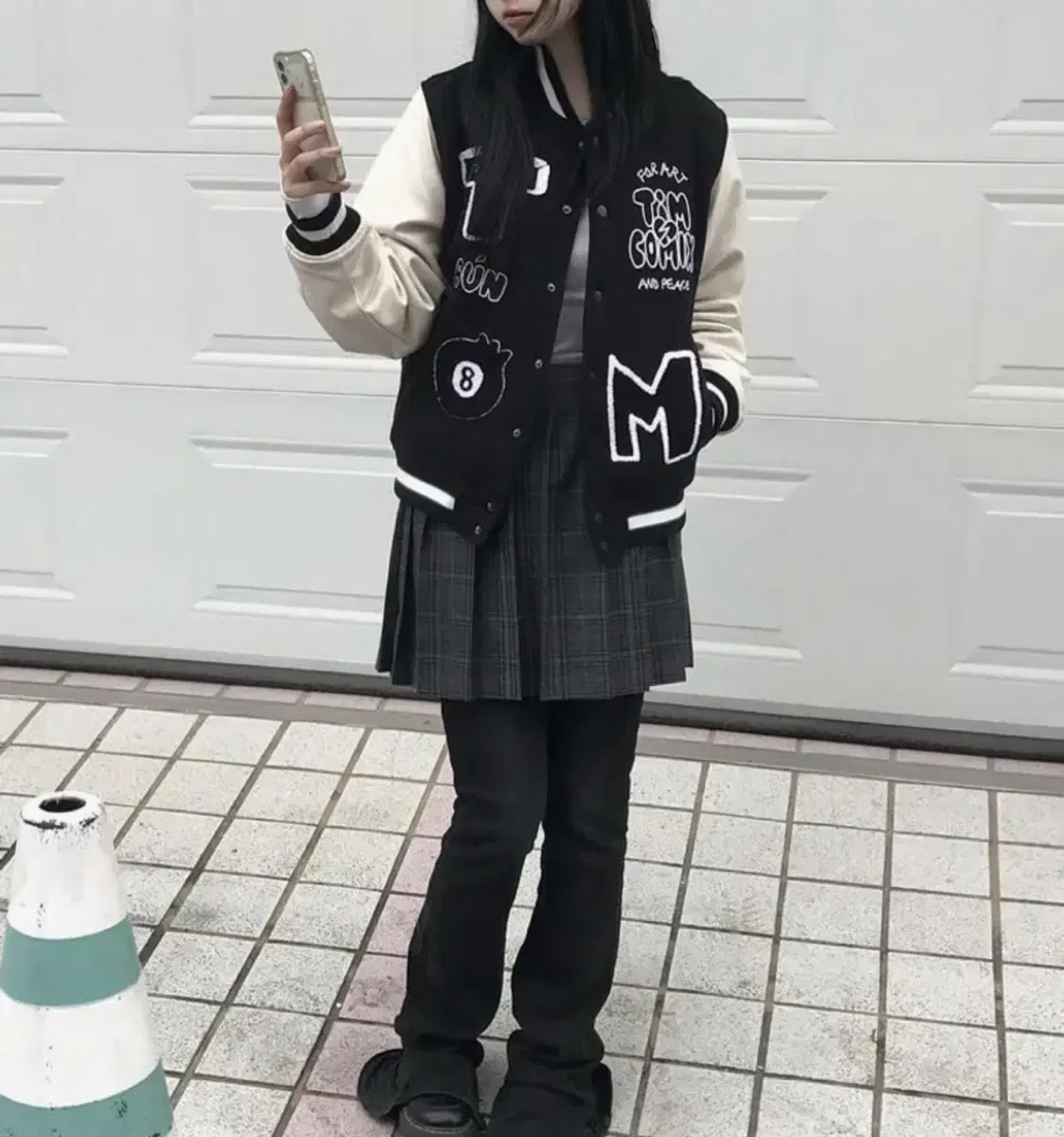 팀코믹스 자켓 : 8 BALL VARSITY JACKET BLACK