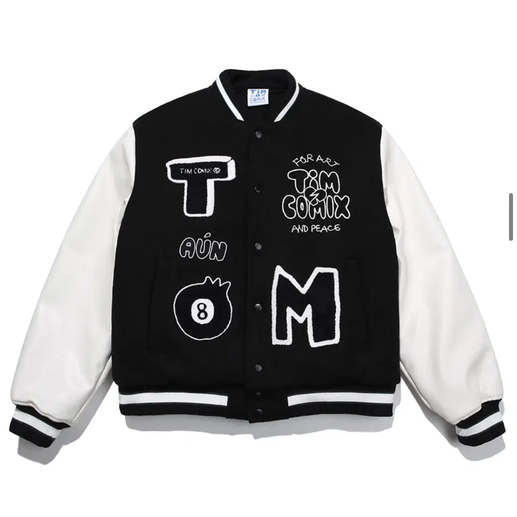 팀코믹스 자켓 : 8 BALL VARSITY JACKET BLACK