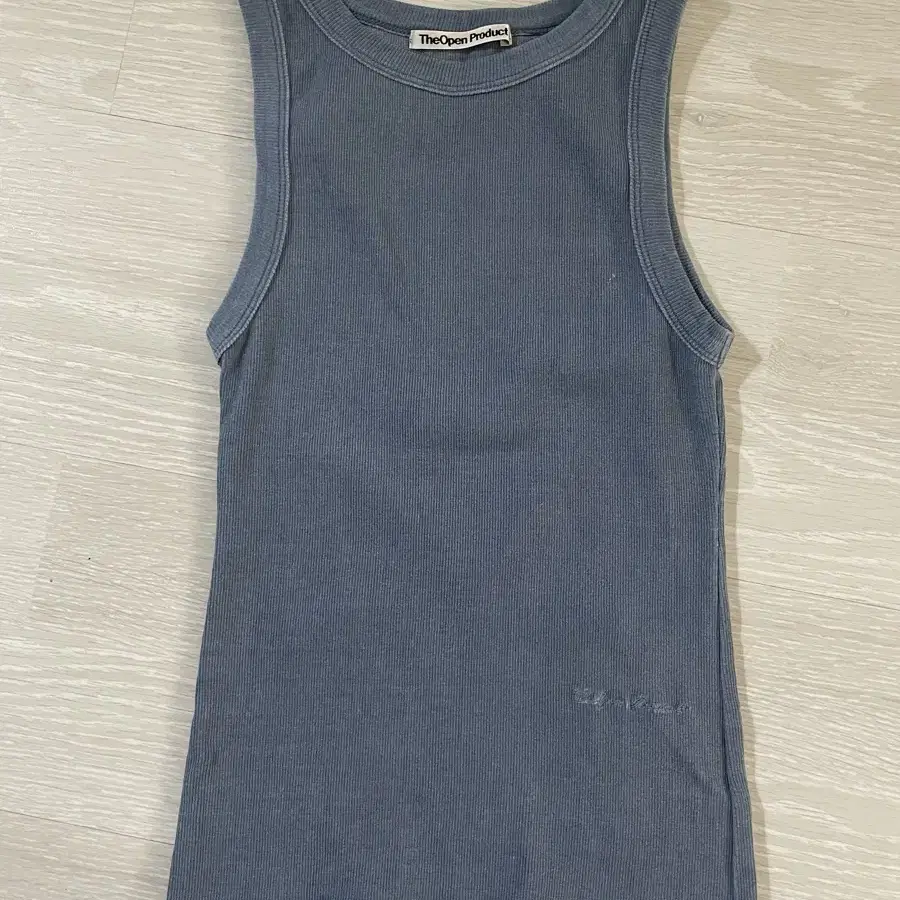 더오픈프로덕트 ribbed sleeveless top blue