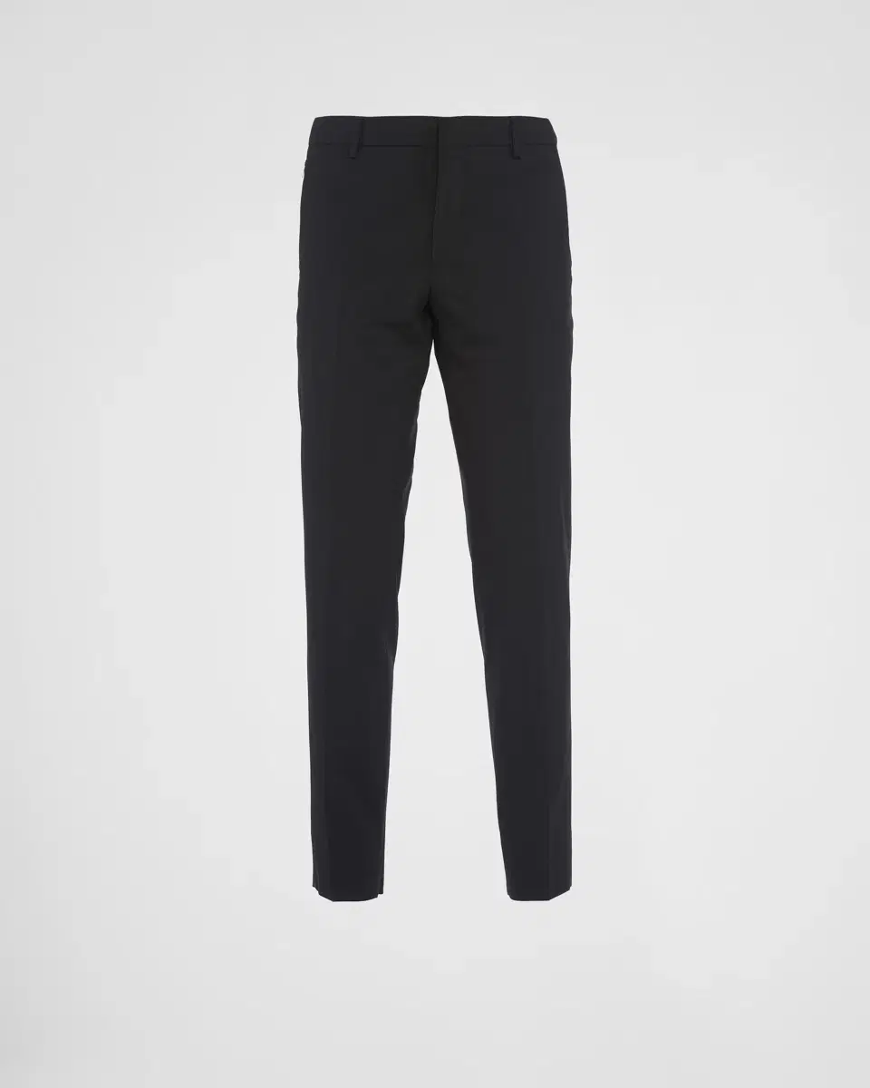 Prada Black wool straight tailored trousers size 50