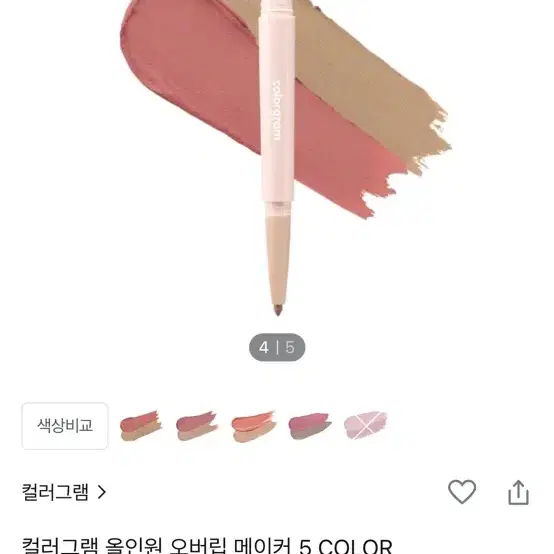 거의 새제품 컬러그램 립라이너 판매 화장품 양도 오버립