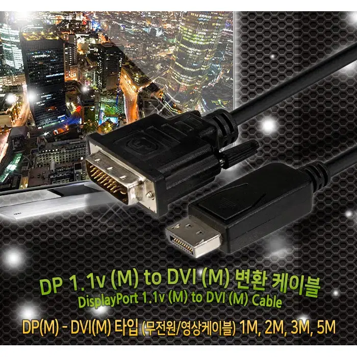 DP to DVI 모니터 변환 케이블 (2m)