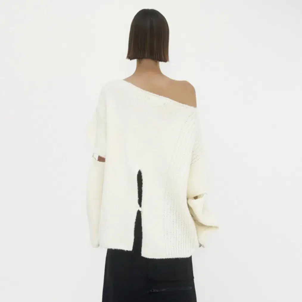 트리밍버드 Sleeve Slit Boat Neck Knit [Ivory]