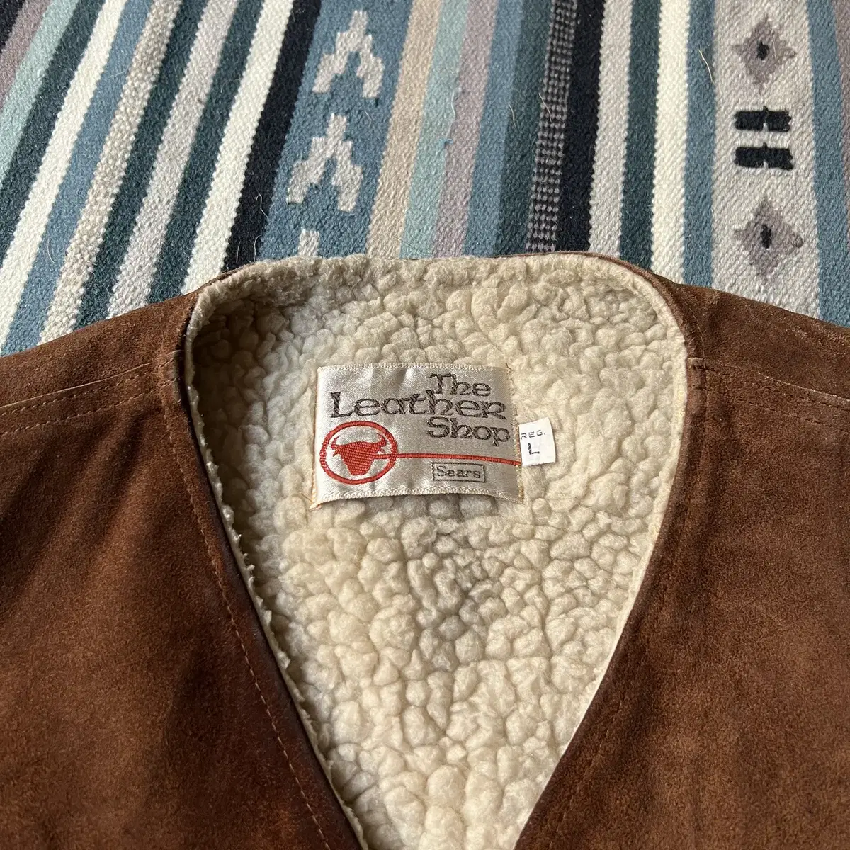 [L]70's Sears Leather Shop 쉐르파 레더 베스트