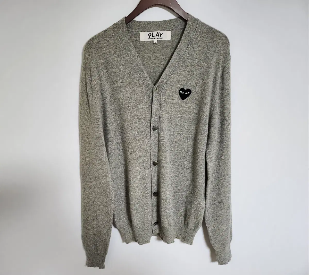 L Comme des Garçons Song Grey Black Waffen Men's Cardigan AZ-N024