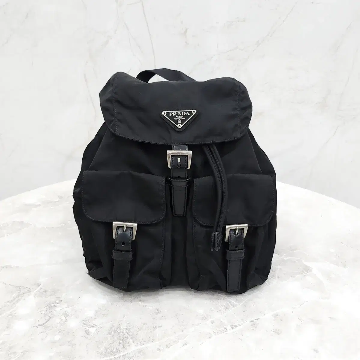 Prada Two-pocket Triangle Logo Rina Nylon Backpack