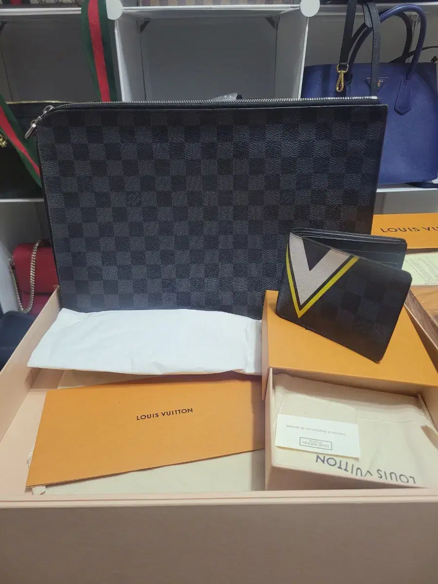 Genuine Louis Vuitton Clutch Wallet Set