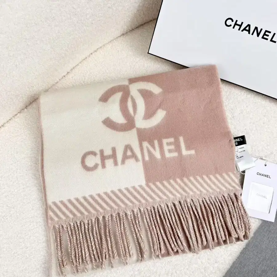 CHANEL 샤넬 양면 배색 울 머플러