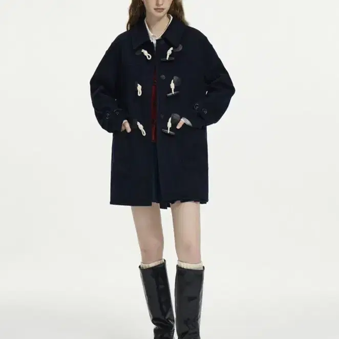 웬스데이딜라잇 울 더플 코트 Horn button wool coat