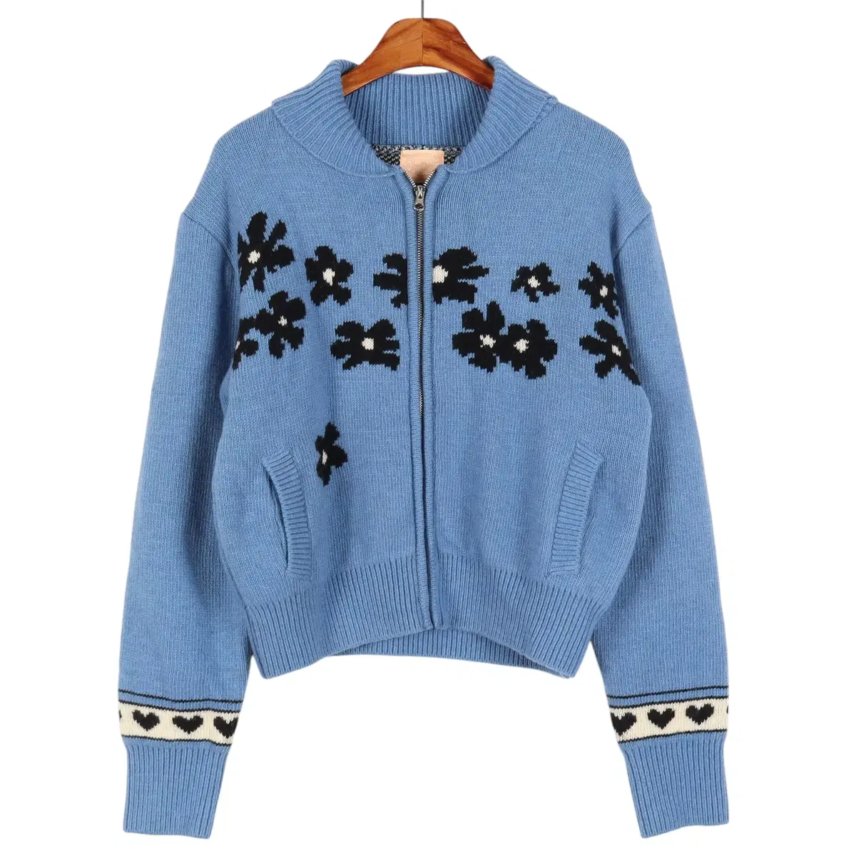 SINOON SINOON Flower knit zip-up women's F