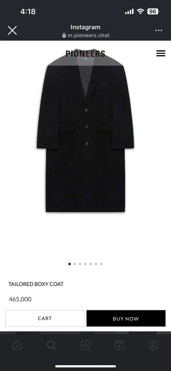 [L] Pioneers Tailored Boxy Fit Coat Black