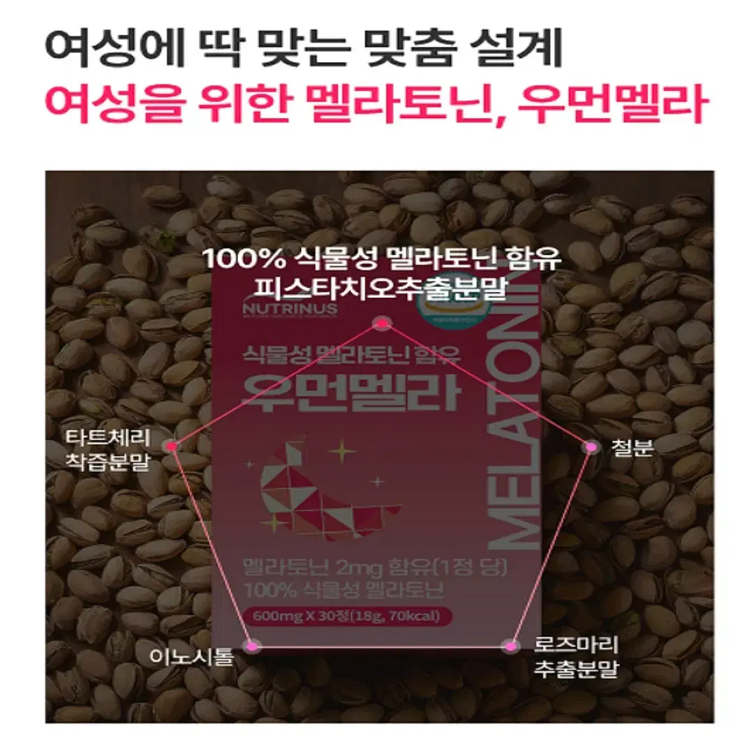 여성용 식물성 멜라토닌 함유 우먼멜라토닌600mg 30정 무료배송