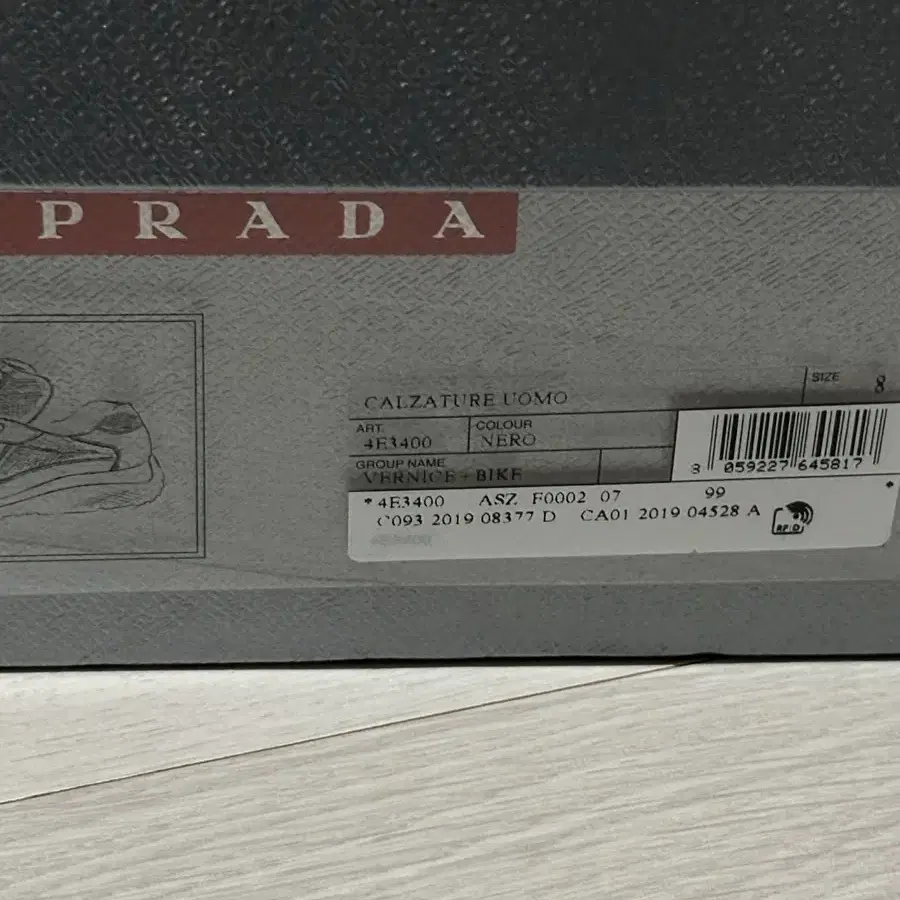 프라다 PRADA 아메리카컵 블랙 270-275 8사이즈