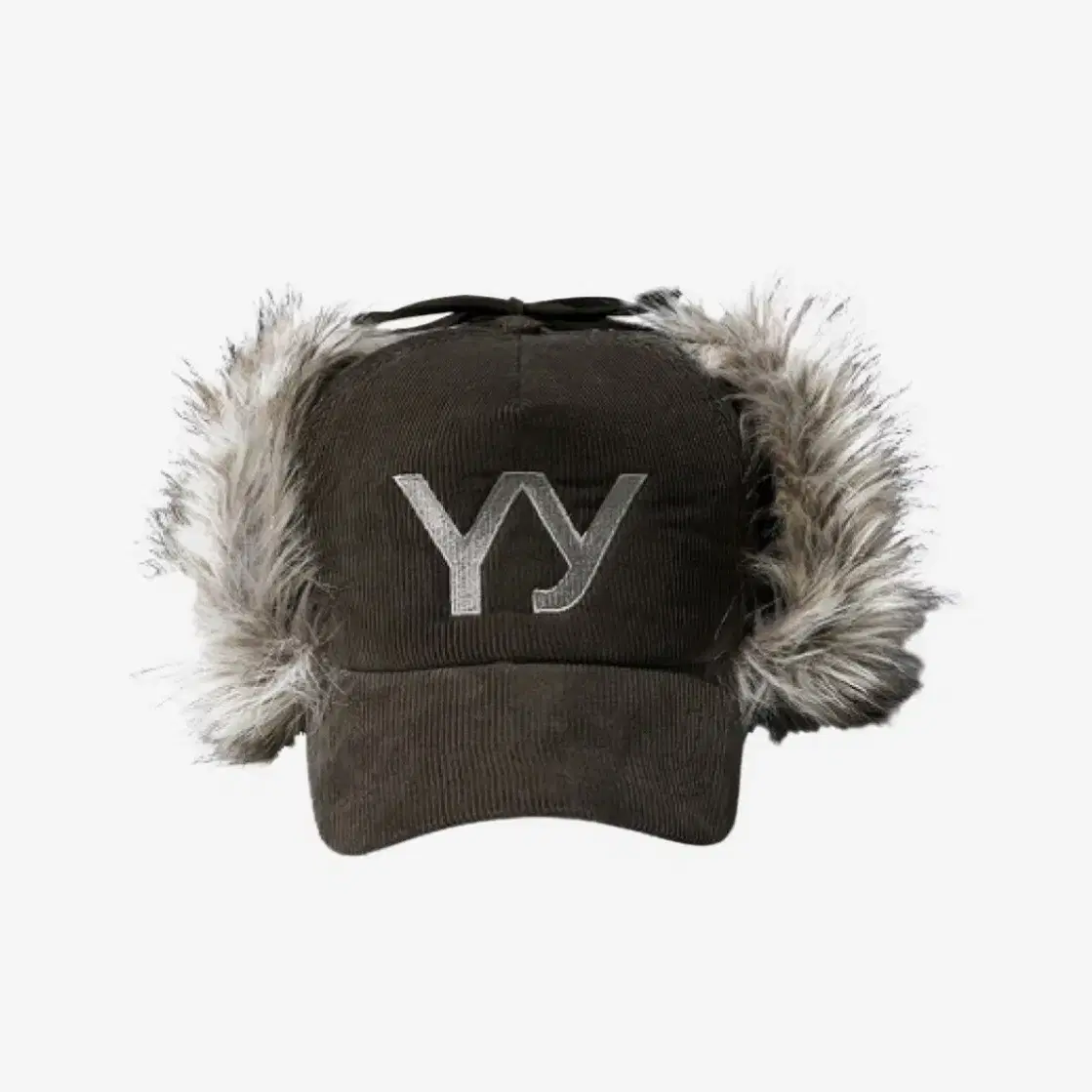 오픈 Yy Faux Fur Corduroy Earflap Cap Kh