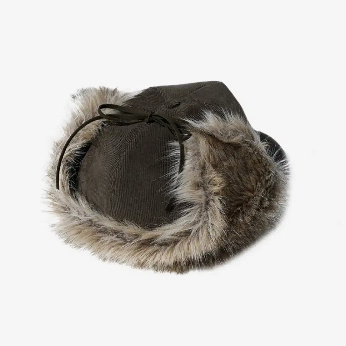 오픈 Yy Faux Fur Corduroy Earflap Cap Kh