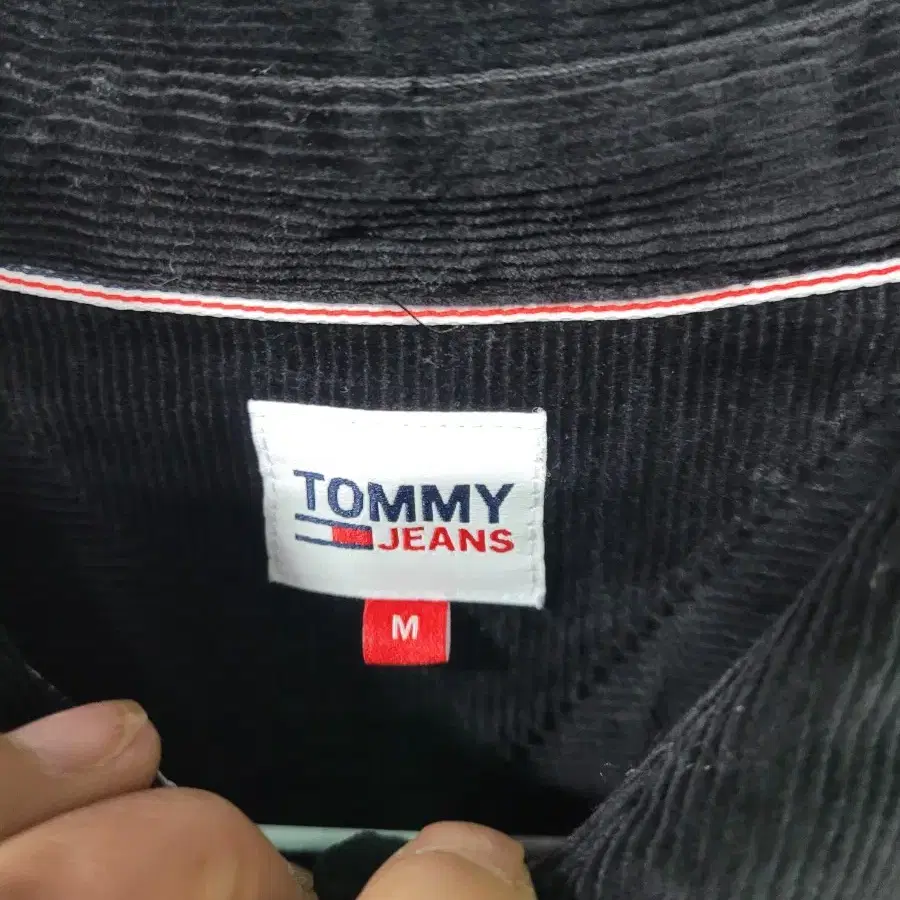 TOMMY 타미 블랙 골덴 셔츠 난방 M사이즈