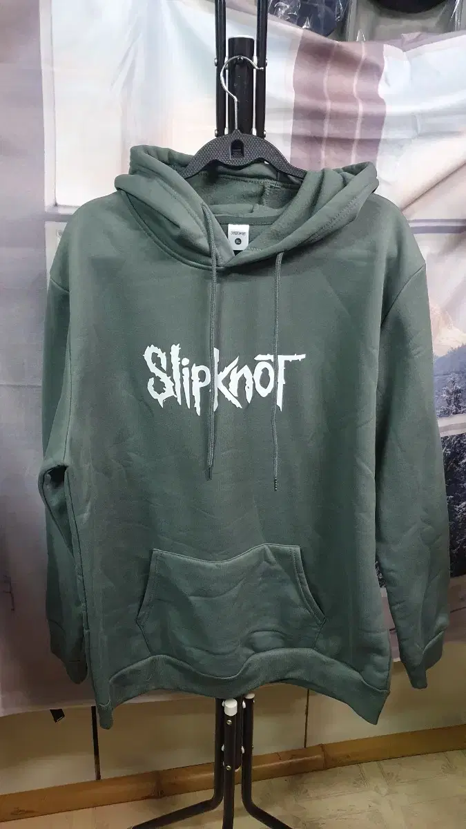 새상품)슬립낫Slipknot 포켓 양면후드티 남녀공용 XL그레이