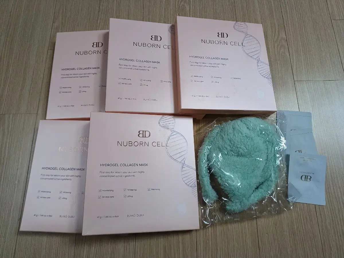 Blanc Tofu Mask Pack, Hair Headband, 3 x 1ml Power Ampoules