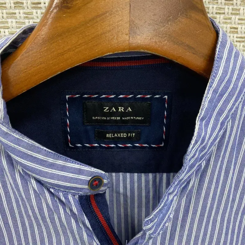 자라 ZARA 차이나카라 스트라이프 긴팔 셔츠 95 K07861