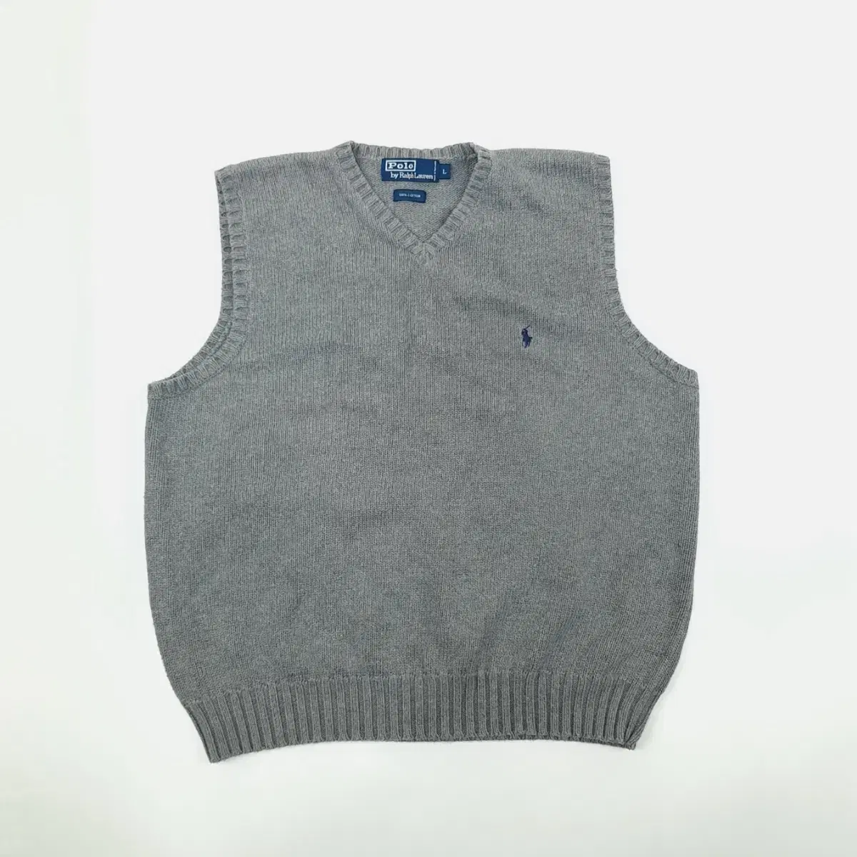 (CS601)M-L Polo Ralph Lauren Stone Gray Vest Knit Vest Knit