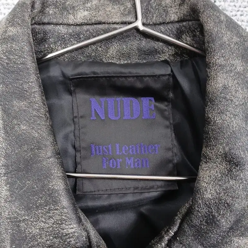 NUDE 빈티지 패턴 레더 라이더 자켓 M