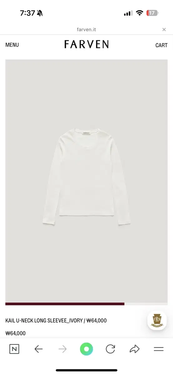 FARVEN) KAIL U-NECK LONG SLEEVEE_IVORY