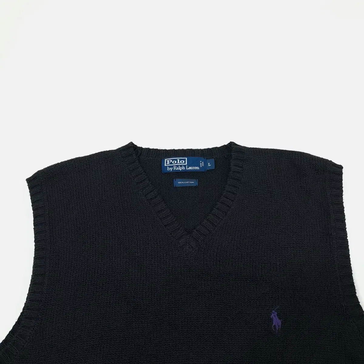 (CS610)M-L 폴로 블랙 조끼 니트 베스트 knit