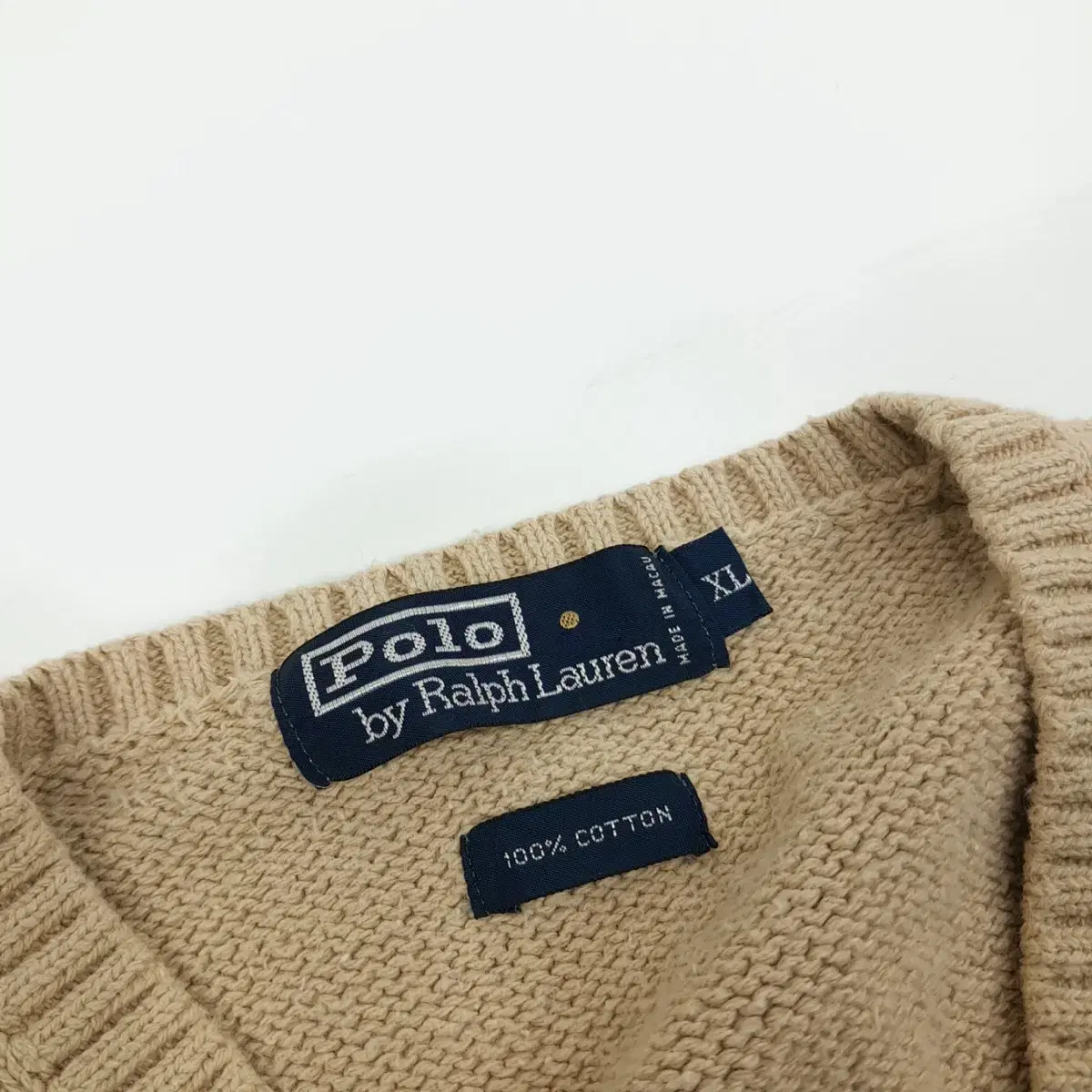 (CS613)L-XL 폴로 랄프로렌 베이지 조끼 니트 베스트 knit