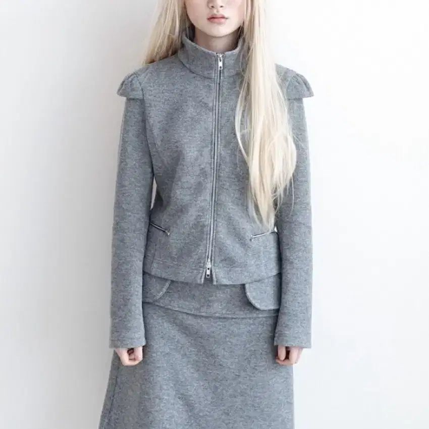 (택포) 샵페어리 wool pocket midi skirt (grey)