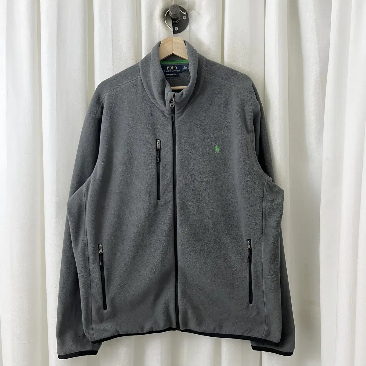 Polo Ralph Lauren Gray Green Pony fleece jacket