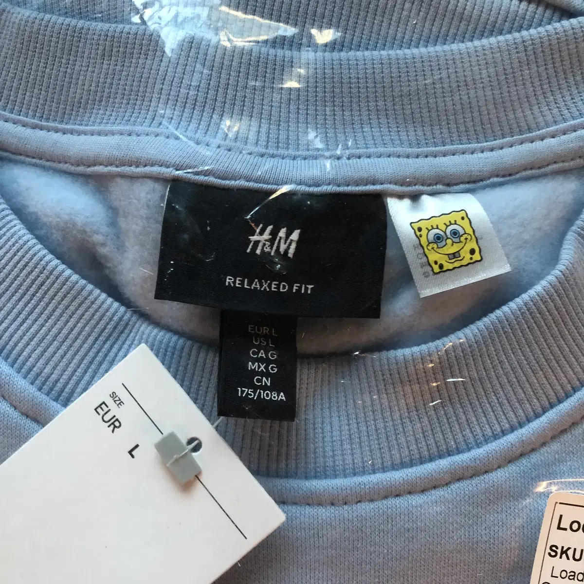 [L] H&M 루즈핏 스폰지밥 스웨트 셔츠