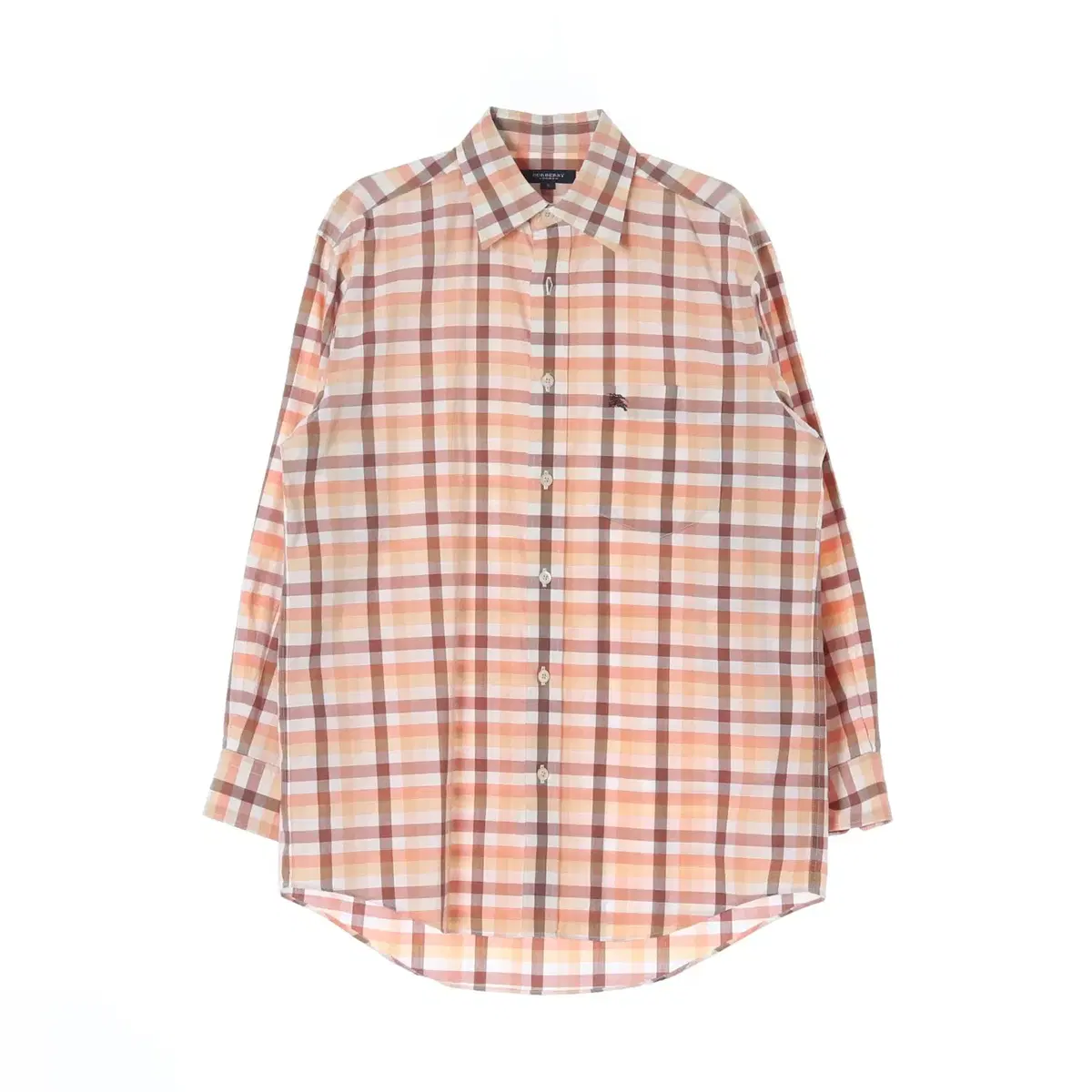 (Genuine)[S]Burberry Beige Check Logo Long Sleeve Shirt