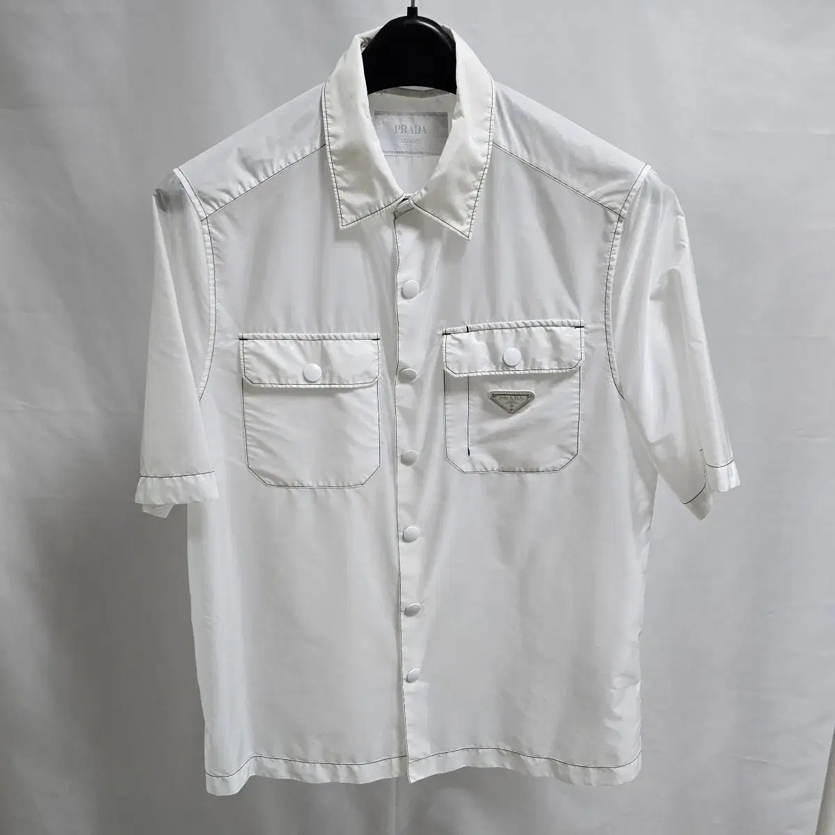 [S] Prada Rina nylon short sleeve shirt size 95 white for sale