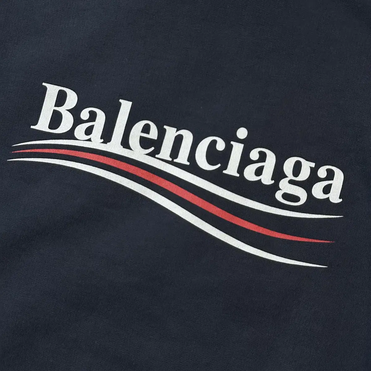 [XS] 19SS 발렌시아가 BALENCIAGA 웨이브로고 후드티 네이비