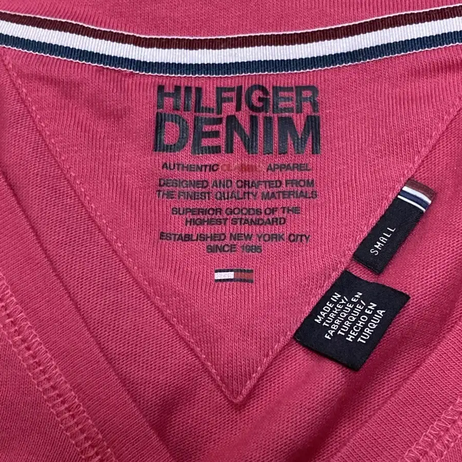 Tommy Hilfiger pink shirred T-shirt 타미