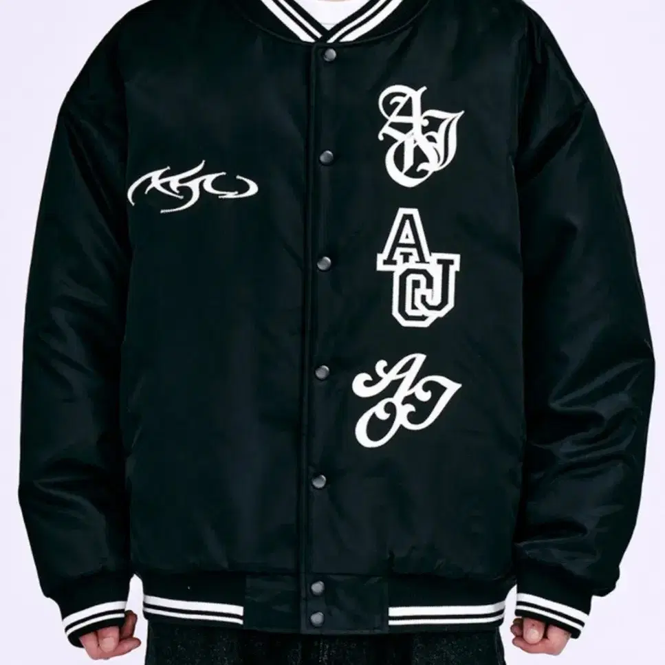 Nylon Baseball Jacket [BLACK]