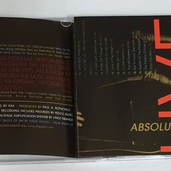 더 도어즈 Absolute Live 앨범 시디 CD 도어스