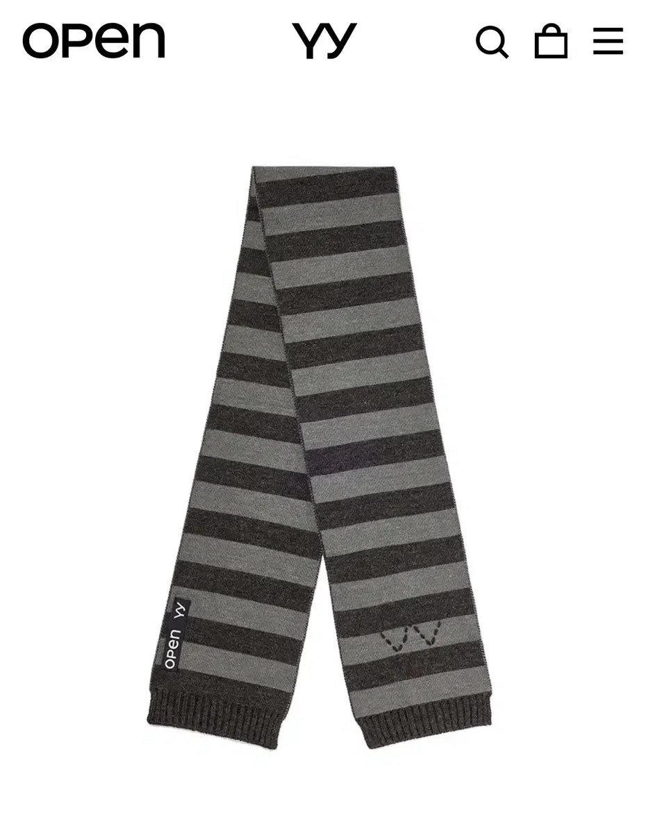 오픈와이와이 STRIPE 목도리 SCARF, CHARCOAL