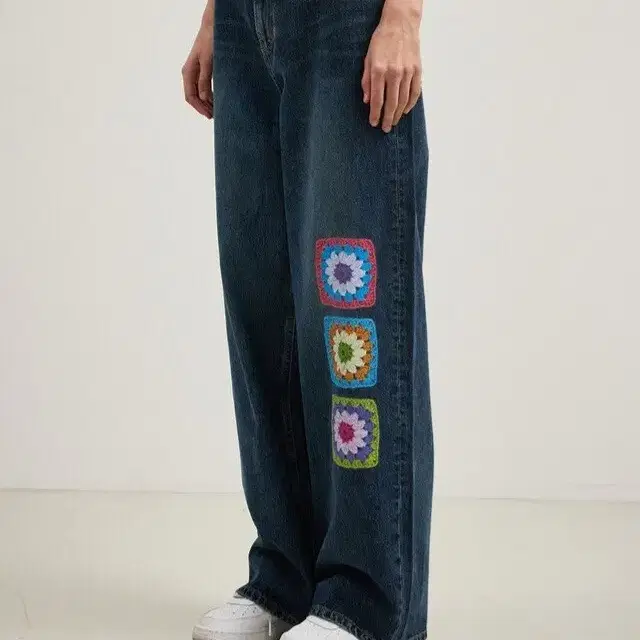 로씨로씨 그래피커스 crochet jeans middle blue-XS