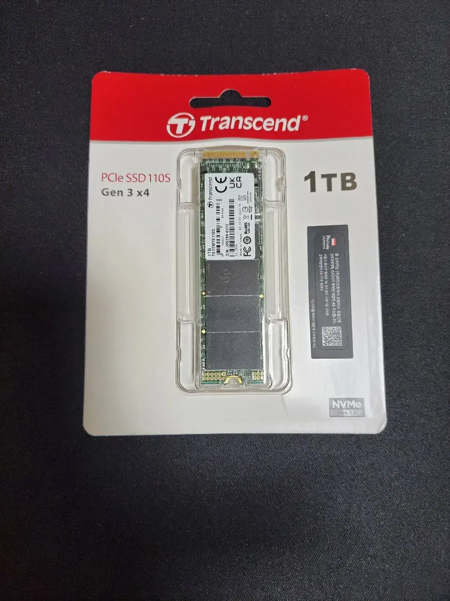 컴퓨터 저장장치 트랜센드 NVME SSD 1TB 새상품