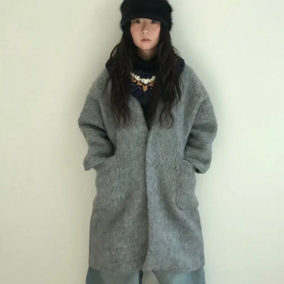 vintage grey button coat