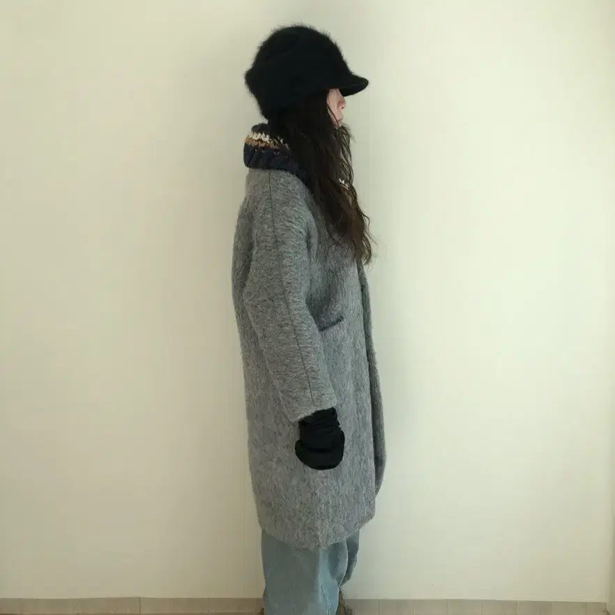 vintage grey button coat