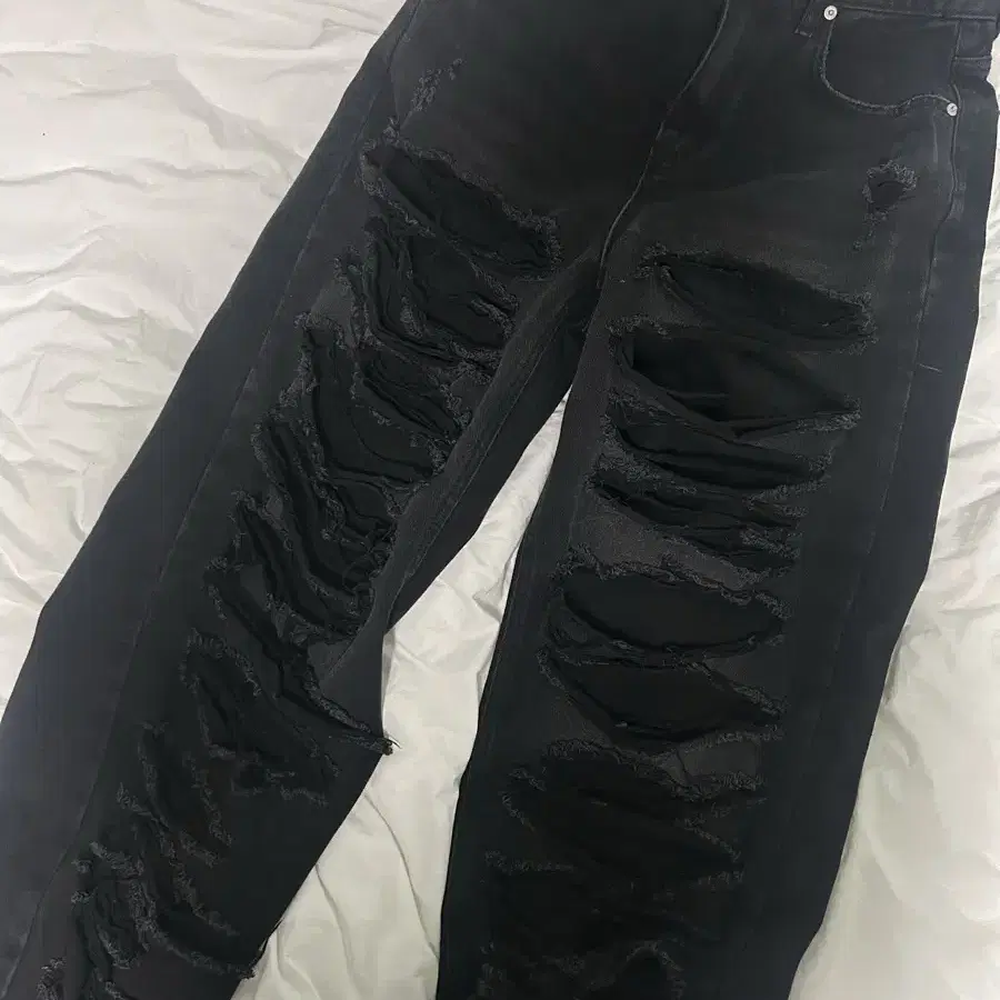 락케이크 Pia Damage Wide Jeans